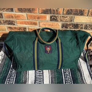 Vintage 90s Polo Ralph Lauren Uni Crest Hunter Green Duffle Bag Travel many pix